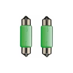 2x ampoule 12V 5W navette SV8.5 36mm vert voiture moto intérieur - Cyclingcolors