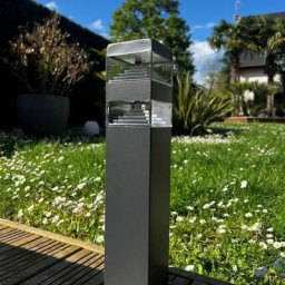 Lumihome - Borne Pyramide Inox 32 led smd 9W 40cm blanc-neutre-4000k - anthracite