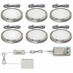 B.k.licht - 6 spots sous meuble led éclairage armoire élément cuisine spots en saillie ultra-plats