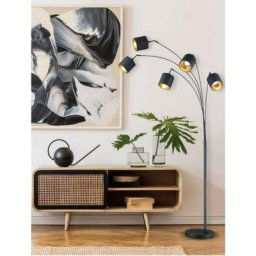 Lampadaire Arc Tommy Noir Mat 5x28W E14 - Noir