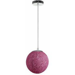 Rétro Suspension Luminaire en Rotin Globe Rond 20cm, Lustre Abat-jour diy Lampe Plafond E27 pour