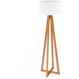 Atmosphera - Lampadaire Molu blanc et bois H140cm créateur d'intérieur - Blanc