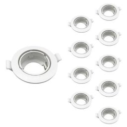 Silamp - Support Spot Encastrable GU10 led Orientable Rond blanc (Pack de 10)