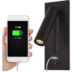 Liseuse Lampe led Tete De Lit Caché Interrupteur Lampe De Chevet, usb Encastré Lampe De Chevet