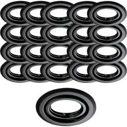 Lampesecoenergie - Lot de 20 Spots encastrables orientables Noir Mat avec GU10 led de 5W eqv. 50W