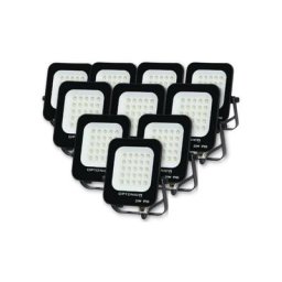 Projecteur led Extérieur smd 20W IP65 Noir (Pack de 10) - Blanc Neutre 4000K - 5500K - Blanc Neutre