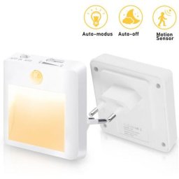 Veilleuse Led, Veilleuse avec détection de mouvement , 2700-3000k,Blanc chaud,Paquet de 2 - Bleu