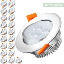 Swanew - Lot de 20 spots à encastrer 3W Blanc froid led spots orientables éclairage plafond