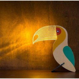 Veilleuse acrylique créative, animaux en bois, lumières led de décoration de chambre à coucher de