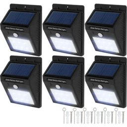 Lot de 6 spots led solaires avec détecteur de mouvement - lot de 6 projecteurs led pour exterieur