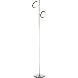 Lampadaire design contemporain 2 spots led orientables H.165 cm métal chromé - Gris