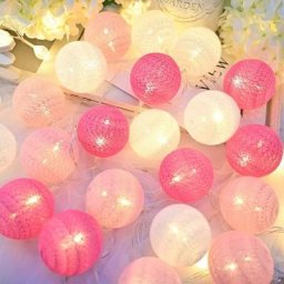 Guirlande Lumineuse Boule Coton,3 Mètres Guirlande Lumineuse Interieur,LED Lumières de Noël, Noël