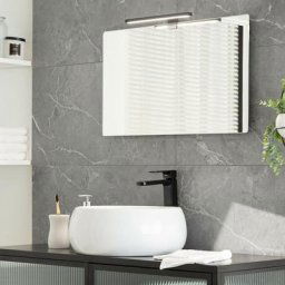 Applique led Salle de Bain 5W Carl Noire pour Miroir Blanc Chaud 2800K - 3200K - Blanc Chaud 2800K