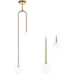 Toolight - lampe suspendue APP964-2CP verre balle or 2-POINTS de lumière G9 135CM - or