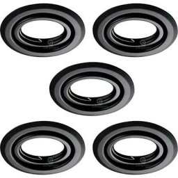 Lampesecoenergie - Lot de 5 Spots encastrables orientables Noir Mat avec GU10 led de 5W eqv. 50W
