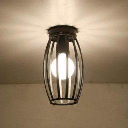 Plafonnier Industrielle Retro en Métal Cube Fer Noir, Suspension luminaire pour Salon Chambre Café