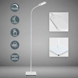 B.k.licht - Lampadaire led design métal orientable flexible intensité couleur réglable