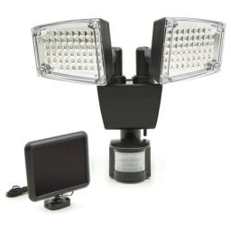 Projecteur solaire 2 têtes 100 LED détecteur de mouvement - Noir