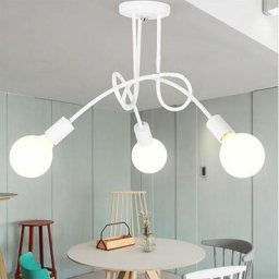 Luminaire Plafonnier Edison 3 Têtes Metal Fer Industriel Creative Blanc , Lampe de suspension