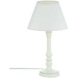 Atmosphera - Lampe en bois blanc H36 créateur d'intérieur - Blanc