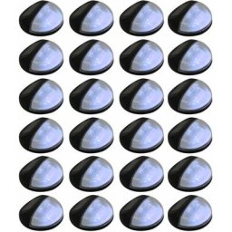 Vidaxl - Lampes solaires murales à led d'extérieur 24 pcs Rond Noir Noir