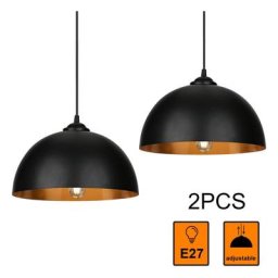 Swanew - 2er Suspension abat-jour Industrielle Rétro Lustre Abat-Jour Noir Lampe de Plafond