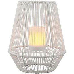 Trio - Lampe de table de jardin effet flamme Mineros taille s - Blanc