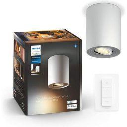 Hue White Ambiance pillar Spot 1x5.5W - Blanc (Télécommande incluse), fonctionne avec Alexa, Google
