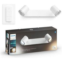 Philips - Hue White Ambiance adore Spot barre tube 2x5.5W salle de bain, compatible Bluetooth