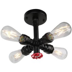 Plafonnier Vintage Industrielle Lampe de Plafond Tub Tuyau en Métal Lampe suspension pour Salon