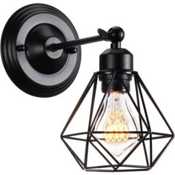 Applique Mural Métal 180° Réglable Lampe en Forme Diamant Luminaire de Plafond pour Salon Chambre