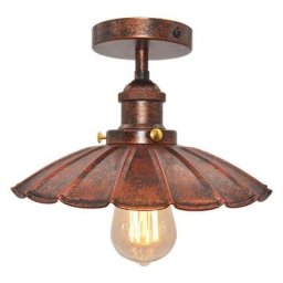 Vintage Plafonnier Industriel en Fer Métal Rétro Lampe de Plafond E27 Lumière Loft Bar (Rouille