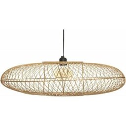 Suspension luminaire en bambou Loren - Beige - d 60 x h 25 cm - Livraison gratuite - Beige