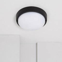 Ledkia - Plafonnier led Extérieur Rond 25W Hublot Black IP65 Ø175 mm Downlight Blanc Neutre 4000K