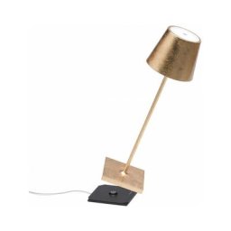 Zafferano - Lampe led de table Poldina Pro Foglia Oro rechargeable et dimmable