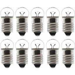 10x Ampoule E10 6V 0,6W culot 10mm à visser universel incandescent maison bricolage cyclomoteur