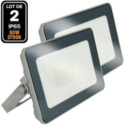 2 Projecteurs led 50W Proline Blanc Chaud 3000K Haute Luminosité - Blanc chaud 3000K