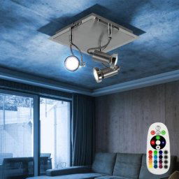 Esto - Plafonnier led spot plafonnier mobile dimmable avec télécommande lampe de salon, acier