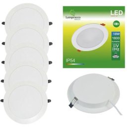 Lampesecoenergie - 5 Spot Encastrable led Downlight Panel Extra-Plat 18W Blanc Neutre 4500K IP54