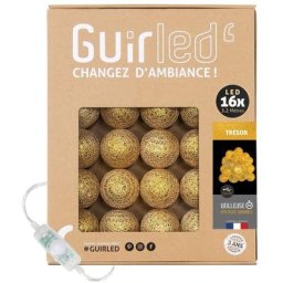 Trésor (Or) Classique Guirlande lumineuse boules coton led usb 16 boules - 16 boules