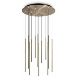 Filo Plafonnier décoratif à 12 grappes de gouttes en laiton 3000K - Ideal Lux