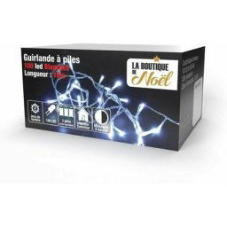 La Boutique De Noel - Guirlande led à piles blanc 10 mètres - blanc