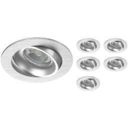 Noxion - Lot 6x Encastré Spot Vision MR16 inclinable Aluminium Diamètre 69mm - GU10 Culot
