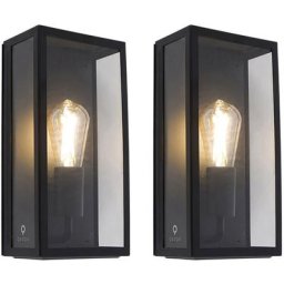 Qazqa - rotterdam - Applique murale Moderne - 1 lumière - l 16 cm - Noir - Moderne - Salle de bains