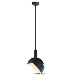 V-tac - Lustre led avec abat-jour en aluminium et douille E14 (max 60W) couleur noire