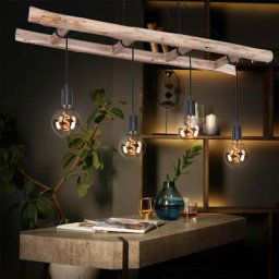 Lampe à suspension rétro lampe en bois lampe à suspension vintage lampe à suspension en bois en