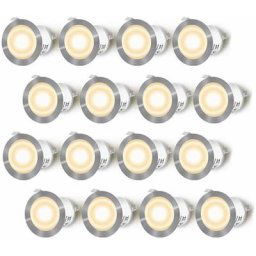 Lot de 16 Spots led Encastrable pour Terrasse Bois, Etanche IP67, Spots à Encastrer Extérieur, 0,6W