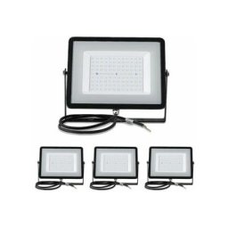 Lot de 4 Projecteurs led extérieur 100W V-tac pro IP65 Samsung Chip Noir VT-100 fs - 100 deg