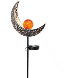 Lampe solaire Forme Lune en Métal Éclairage extérieur Balise solaire Jardin Décoration - Toboli