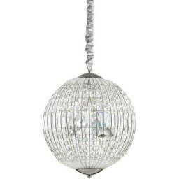 Luxor - Petit plafonnier à 6 ampoules au fini chrome avec cristaux, G9 - Ideal Lux